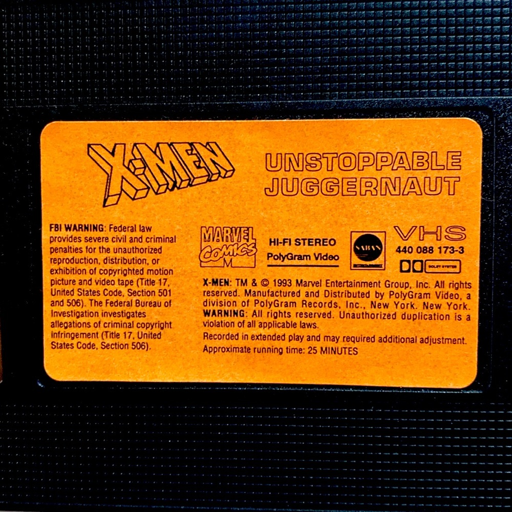X-Men Unstoppable Juggernaut VHS